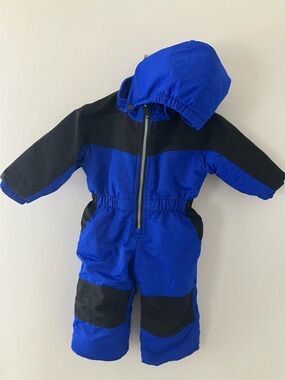 healthtex Royal Blue and Black Insulated Kids Puffer Snowsuit